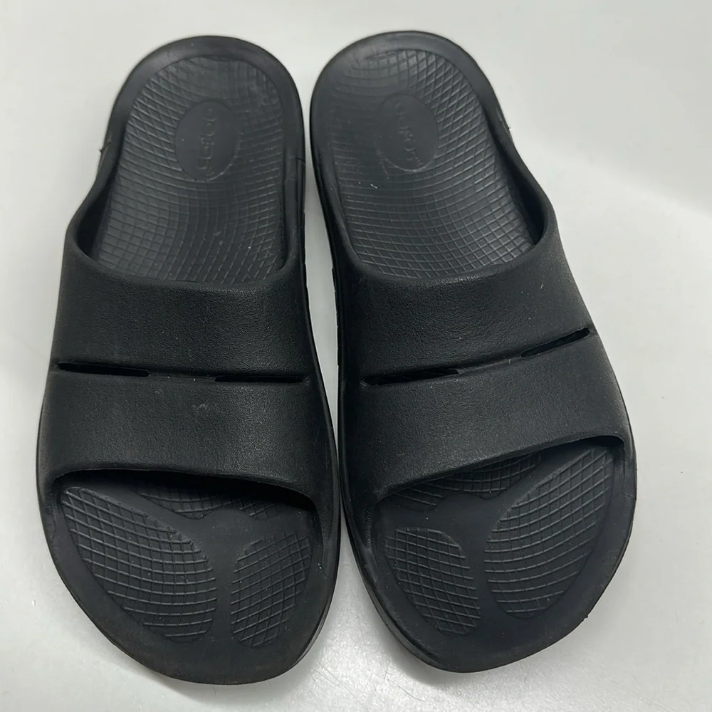 Oofos ooahhh Sandal Slides Slip On Orthopedic Shoes Black Men's Size 12
